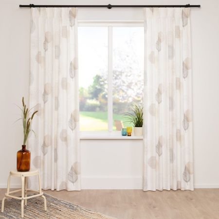 Overgordijn Elin Off White met taupe 02