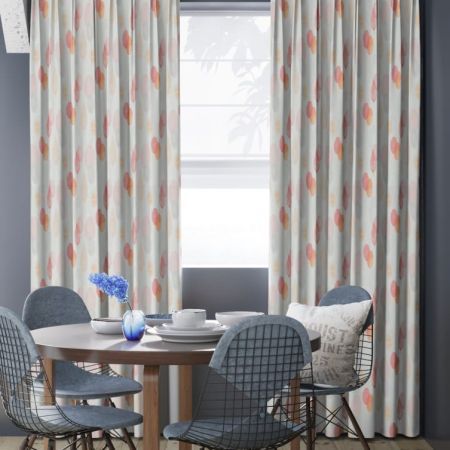 Overgordijn Elin Off White met Rood 09